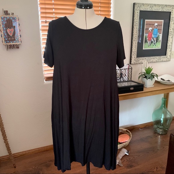 Joan Vass Dresses & Skirts - Joan Vass little black stretch jersey knit dress